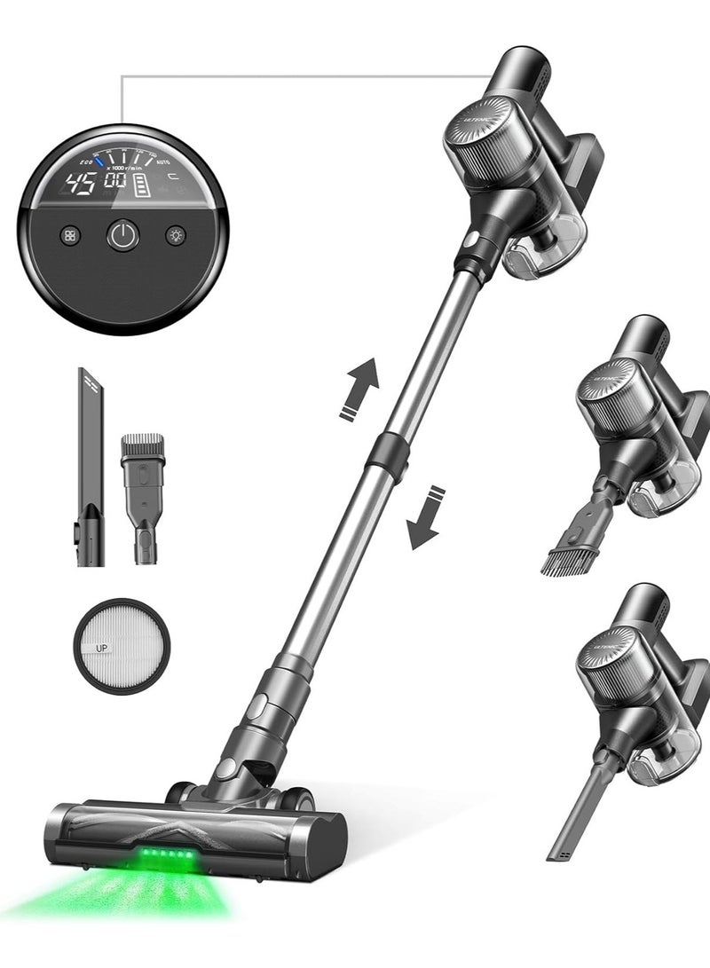 Ultenic U12 Vesla Cordless Vacuum Cleaner, 30Kpa Stick Vacuum Cleaner with Powerful Suction, Automotive Design Dashboard, 420W up to 45 Mins, Tangle-Free Brush for Pet Hair Hard Floor Carpet - Image 1