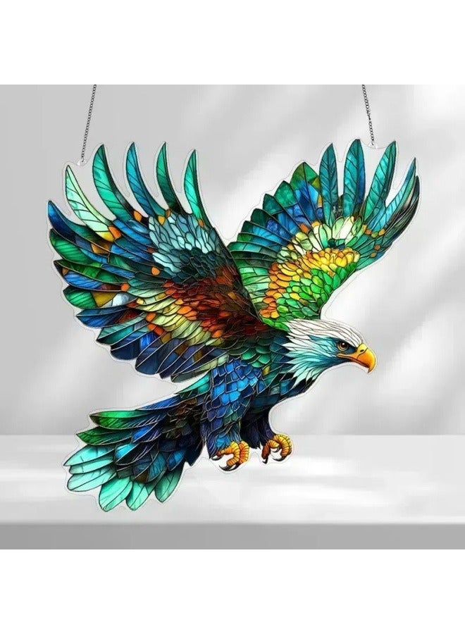 general 5pcs acrylic eagle shape stained glass sun catcher outdoor pendant garden party decoration atmosphere supplies - Image 1