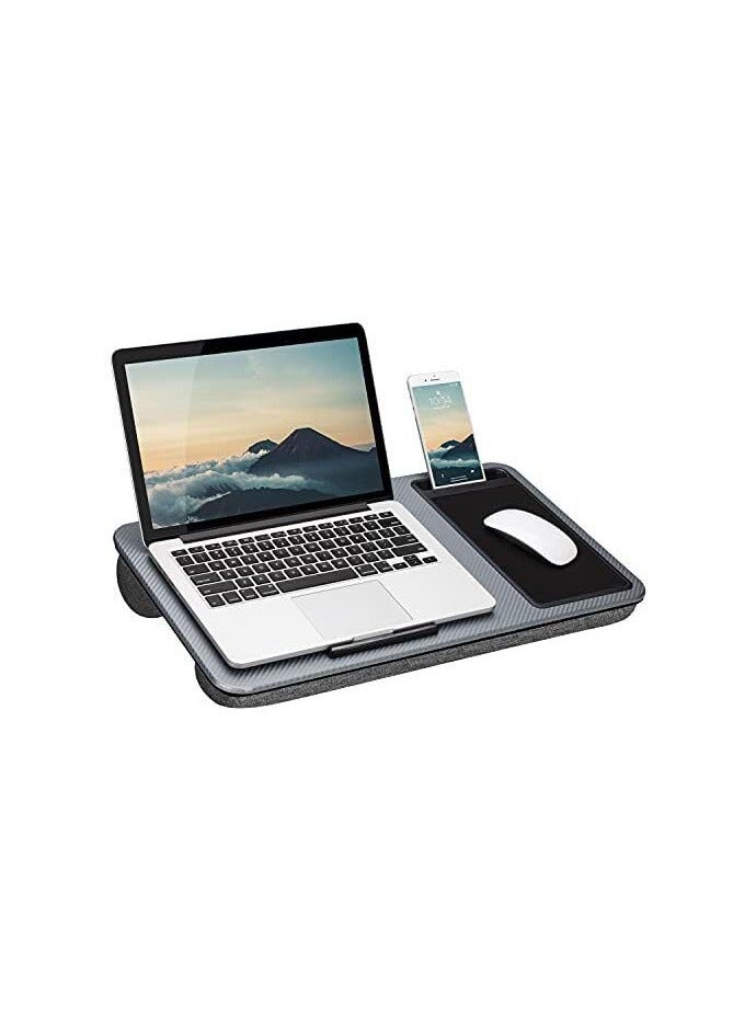 XICEN Home Office Lap Desk with Mouse Pad and Phone Holder grey Carbon - Image 1