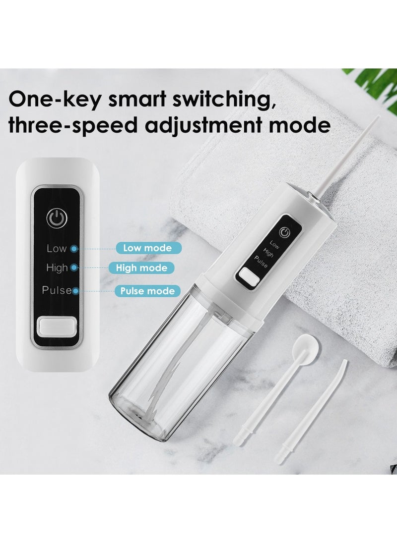 Dental Oral Irrigator Water Flosser Cordless With 4 Nozzle Tips and 3 Different Water Pressure Modes