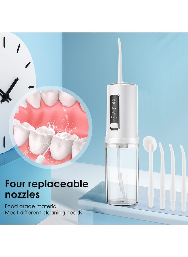Dental Oral Irrigator Water Flosser Cordless With 4 Nozzle Tips and 3 Different Water Pressure Modes
