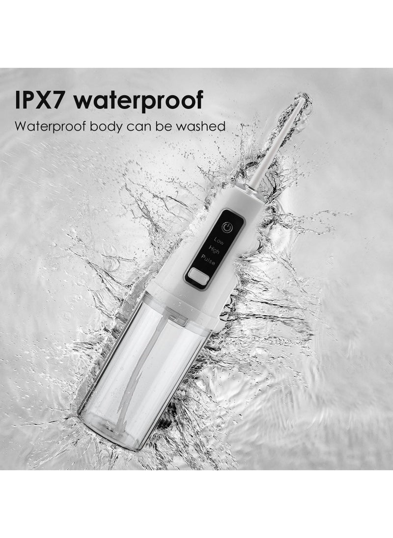 Dental Oral Irrigator Water Flosser Cordless With 4 Nozzle Tips and 3 Different Water Pressure Modes