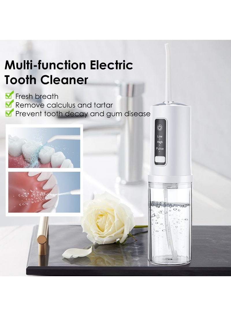 Dental Oral Irrigator Water Flosser Cordless With 4 Nozzle Tips and 3 Different Water Pressure Modes