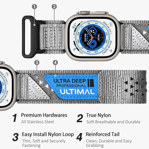 ULTIMAL Compatible witch Apple Watch Ultra 321 Series 1110987654SESE2SE3Nylon StarsStripes Flag Woven Strap for men 49mm 46mm 45mm 44mm - Image 3