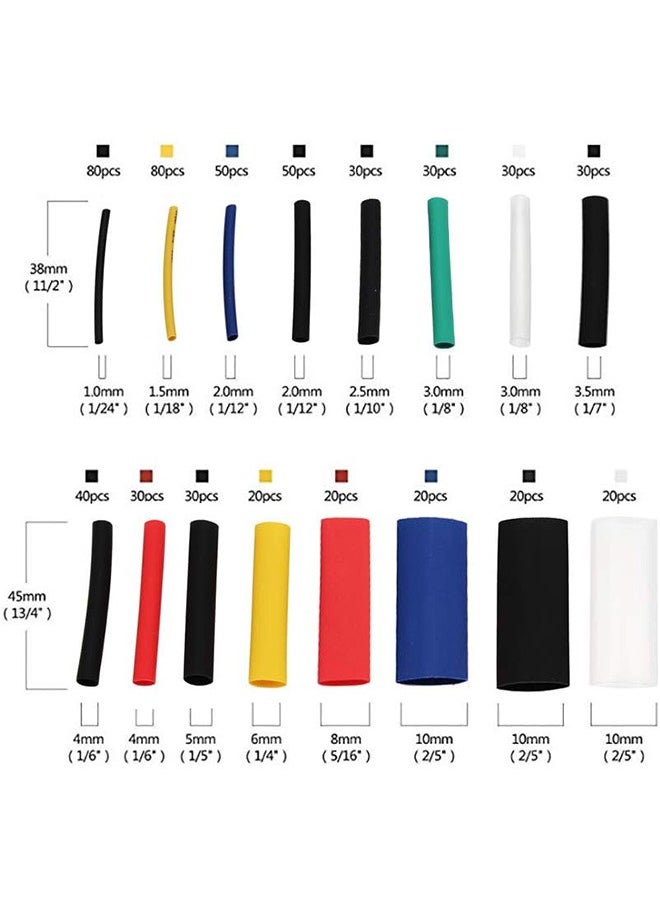 Garlo 580 pcs 2:1 Heat Shrink Tube 6 Colors 11 Sizes Tubing Set Combo Assorted Sleeving Wrap Cable Wire Kit for DIY.  - Image 2