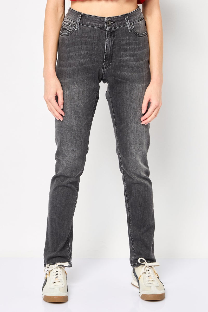 Replay Women Skinny Fit Washed Stretchable Jeans, Light Grey - Image 1