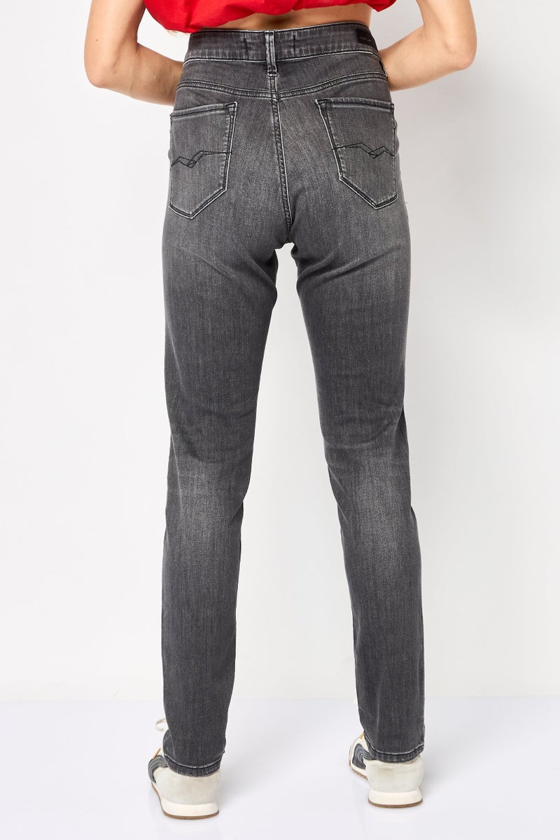Replay Women Skinny Fit Washed Stretchable Jeans, Light Grey - Image 4