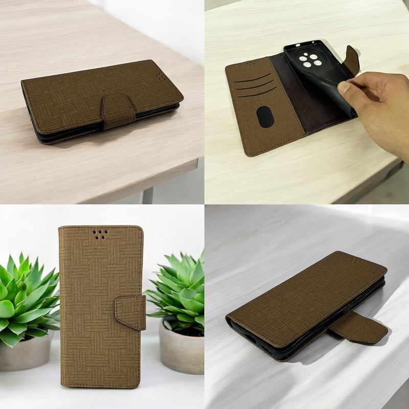 SBMS Flip Cover for Samsung Galaxy A17 5G / Samsung Galaxy F17 5G Back Cover Case with Magnatic Closure | Inbuilt Stand | Card & Money Pocket (MatBrown) - Image 5