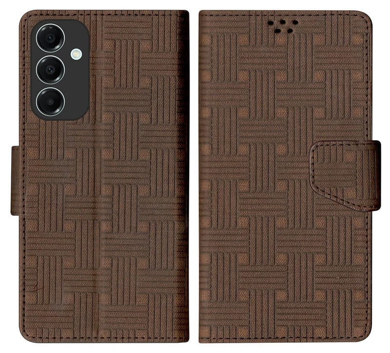 SBMS Flip Cover for Samsung Galaxy A17 5G / Samsung Galaxy F17 5G Back Cover Case with Magnatic Closure | Inbuilt Stand | Card & Money Pocket (MatBrown) - Image 1