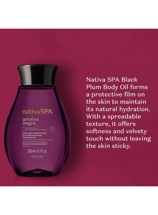 NATIVA SPA O BOTICÁRIO Nativa SPA by O Boticário, Black Plum Body Oil, Enriched with Purified Quinoa Drops to Boost Hydration, 6.8 Ounce - Image 2