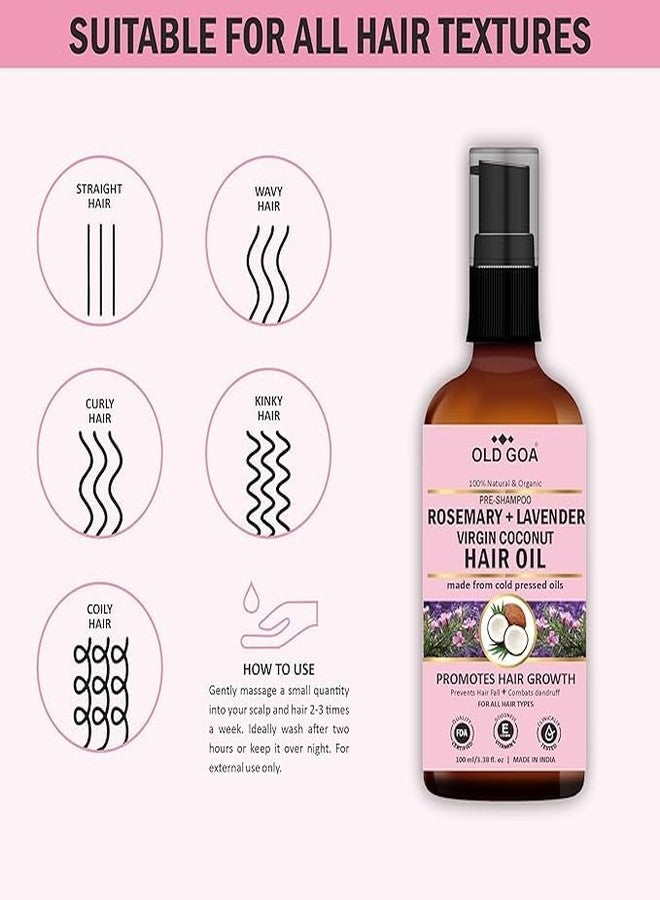 OLDGOA Rosemary & Lavender Hair Oil | 100% Pure Cold Pressed Natural Oils for Hair Growth & Reduced Hair Fall | Strengthens Roots, Nourishes Scalp, Promotes Healthy Hair (100ml) - Image 4
