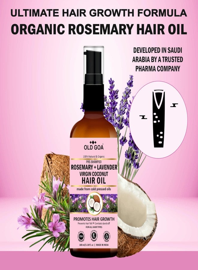 OLDGOA Rosemary & Lavender Hair Oil | 100% Pure Cold Pressed Natural Oils for Hair Growth & Reduced Hair Fall | Strengthens Roots, Nourishes Scalp, Promotes Healthy Hair (100ml) - Image 2