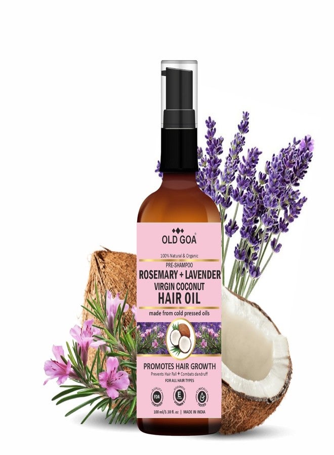 OLDGOA Rosemary & Lavender Hair Oil | 100% Pure Cold Pressed Natural Oils for Hair Growth & Reduced Hair Fall | Strengthens Roots, Nourishes Scalp, Promotes Healthy Hair (100ml) - Image 1