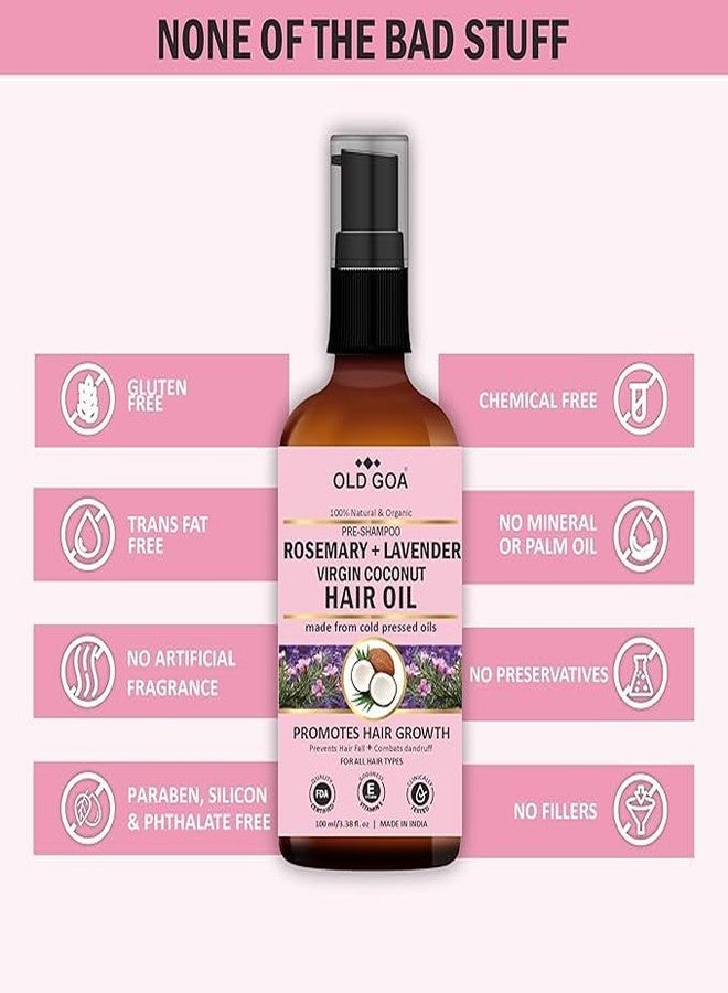 OLDGOA Rosemary & Lavender Hair Oil | 100% Pure Cold Pressed Natural Oils for Hair Growth & Reduced Hair Fall | Strengthens Roots, Nourishes Scalp, Promotes Healthy Hair (100ml) - Image 3