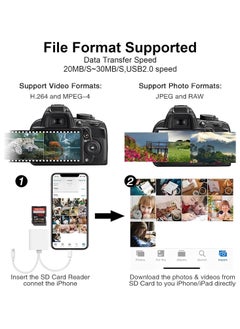 VKL SD Card Reader for iPhone, USB C SD Card Reader, 2 in 2 Camera Card Viewer Reader SD Card Reader Adapter, Type C OTG Adapter Camera Memory Card Reader Dual Slot for SD/MicroSD/SDHC/SDXC, Plug and Play  - Image 5