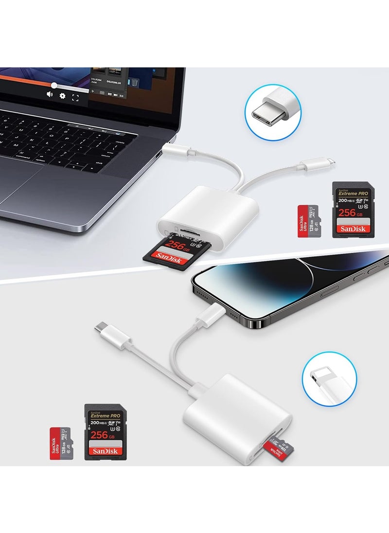 VKL SD Card Reader for iPhone, USB C SD Card Reader, 2 in 2 Camera Card Viewer Reader SD Card Reader Adapter, Type C OTG Adapter Camera Memory Card Reader Dual Slot for SD/MicroSD/SDHC/SDXC, Plug and Play  - Image 3