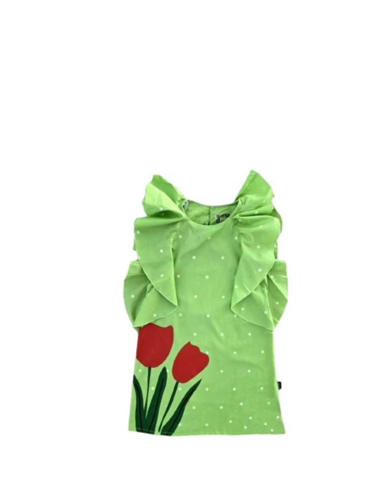 Light green girl's dress, drawn