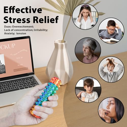 Minleway Little Pain Stim Ouchies Fidget Toys for Adults3D Printed Spiky Pain Stim Sensory Fidget for Stress Anxiety Relief ADHD AutismOffice Desk Toys Gifts for Men Friends Green Red - Image 5