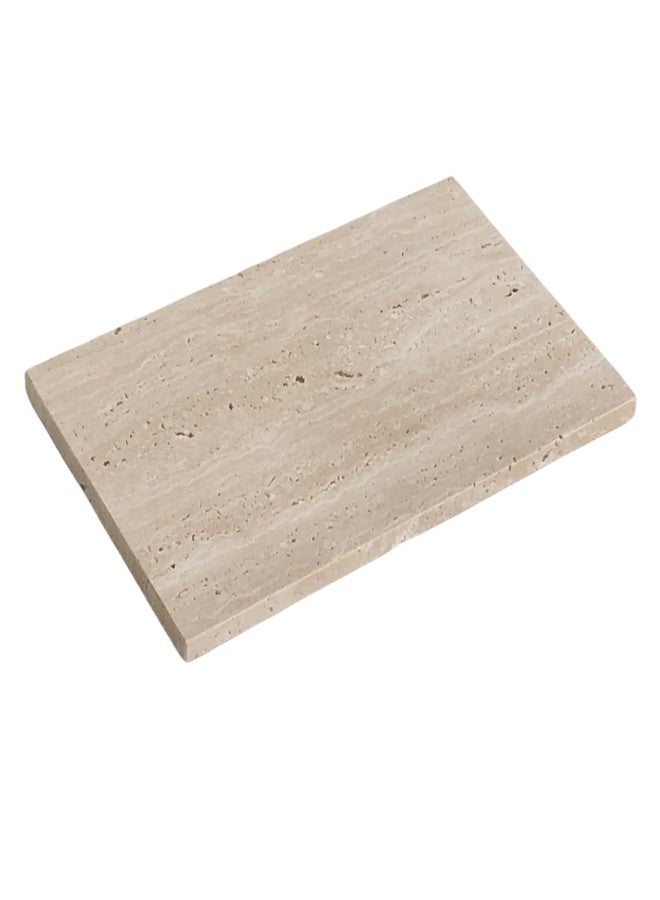 StonePlus Hole Stone Right Angle Small Marble Slab Surface Plate with Non-Slip Mat Decorative Tray for Home (9.84x5.9x0.39) - Image 1