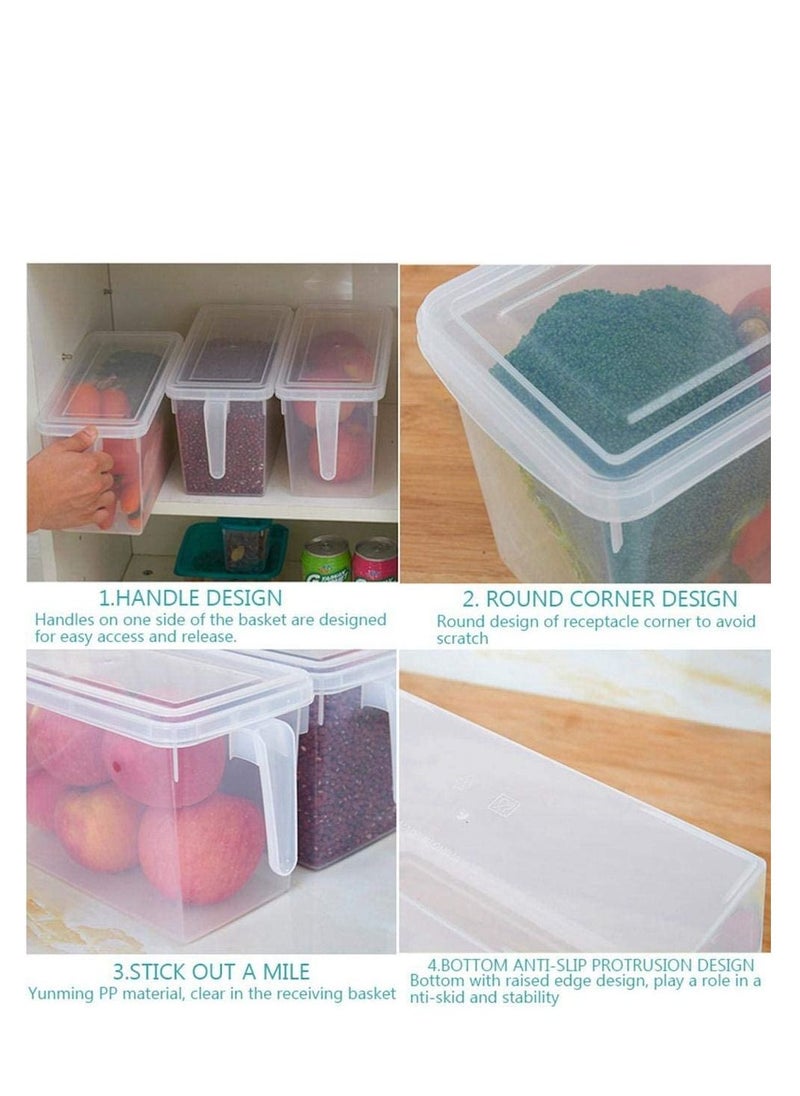 Excellence - Food Storage Boxes With Lids Freezer Safe 3 Pcs 4.7L Large Plastic Kitchen Refrigerator Stackable Food Fruit Storage Containers With Handle(Assorted colours) - Image 1