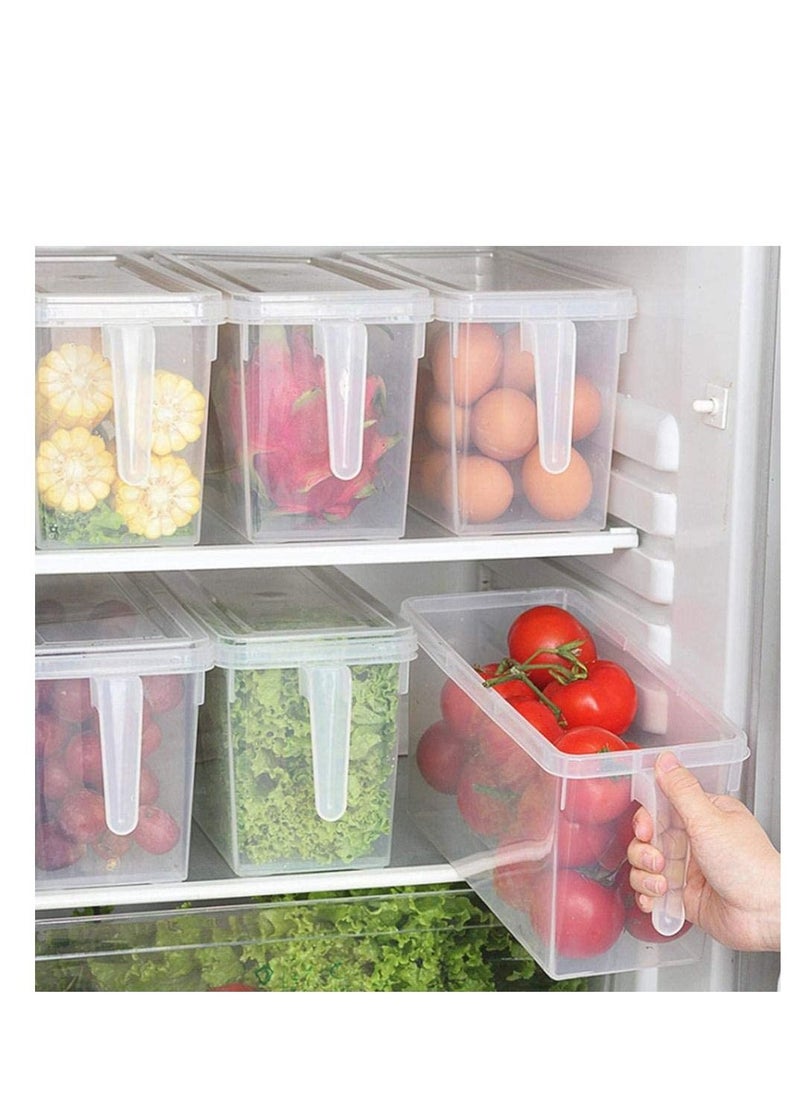 Excellence - Food Storage Boxes With Lids Freezer Safe 3 Pcs 4.7L Large Plastic Kitchen Refrigerator Stackable Food Fruit Storage Containers With Handle(Assorted colours) - Image 1
