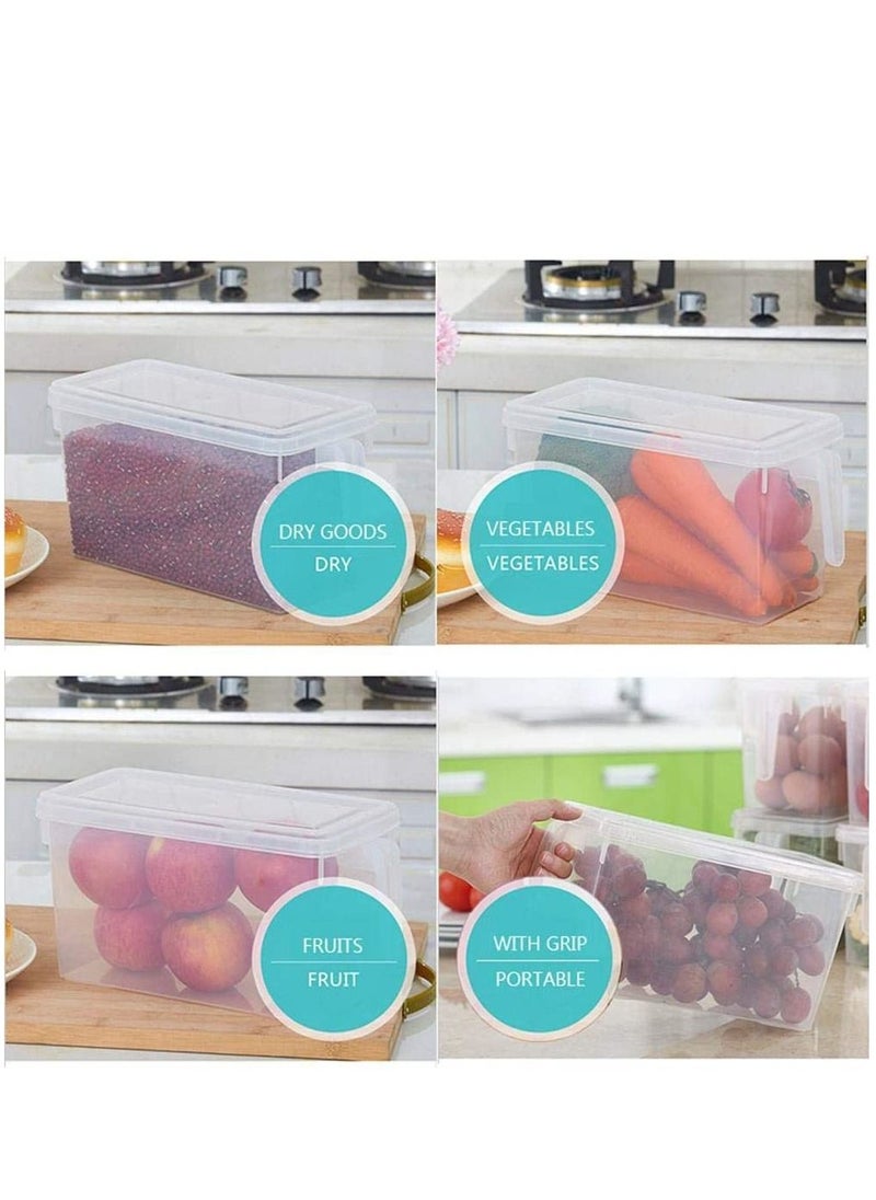 Excellence - Food Storage Boxes With Lids Freezer Safe 3 Pcs 4.7L Large Plastic Kitchen Refrigerator Stackable Food Fruit Storage Containers With Handle(Assorted colours) - Image 1