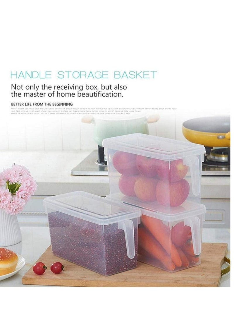 Excellence - Food Storage Boxes With Lids Freezer Safe 3 Pcs 4.7L Large Plastic Kitchen Refrigerator Stackable Food Fruit Storage Containers With Handle(Assorted colours) - Image 1