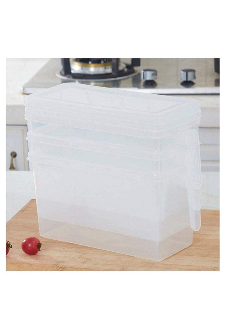 Excellence - Food Storage Boxes With Lids Freezer Safe 3 Pcs 4.7L Large Plastic Kitchen Refrigerator Stackable Food Fruit Storage Containers With Handle(Assorted colours) - Image 1