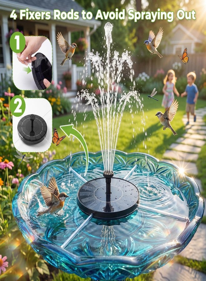 AISITIN Solar Bird Bath Fountain with 6 Nozzles, Solar Powered Floating Water Fountain Pump for Bird Bath, Pond, Pool, Garden, Fish Tank and Outdoor - Image 3