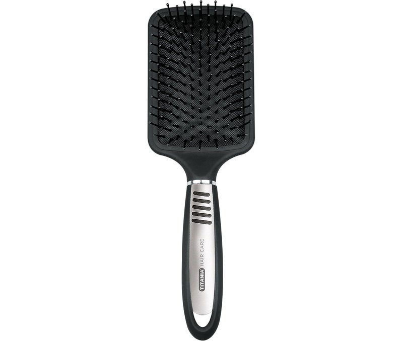 TITANIA Paddle Hair Brush, Black/Silver, 1 Pack (1 x 108 g)