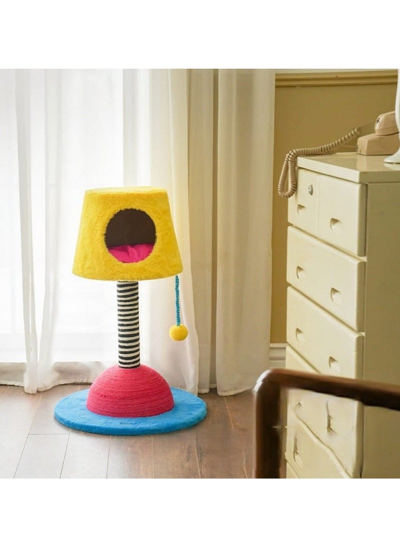GOLDEN CAT - Cat tree, Table Lamp Cat Condo Desing, Cat scratcher With Cat Bed, SIze 49 x 49 x 75 cm - Image 1