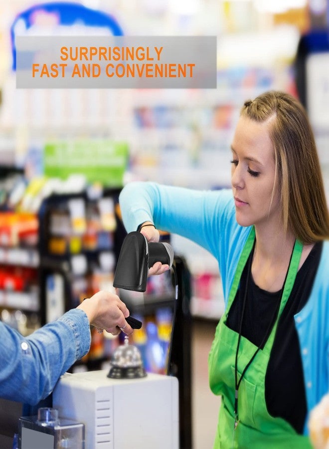 JRHC Barcode Scanner,USB Wired QR Bar Code Scanner 2D Handheld Inventory Scanner Automatic UPC EAN Reader Library Book Scanner for Mobile Payment Store Supermarket Warehouse - Image 5