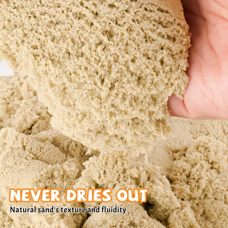 NiToy FlexiSand 2.2Lbs Play Sand, Never Dries Out-Fun for 3 Years and up Kids Bulk Refill for Sensory Sand Box Toys, Ideal for Shaping, Squeezing and Molding (Orignial Color) - Image 3