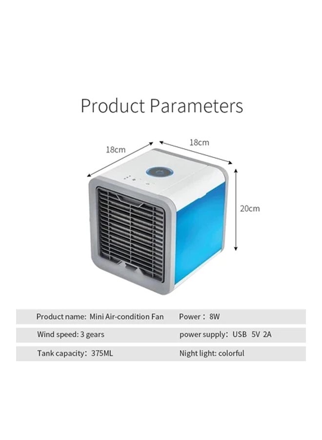 USB Mini Portable Air Conditioner 375ML 8 W Arctic Air-01003 White/Blue/Grey - Image 3