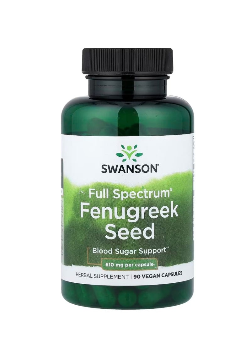 سوانسون بذور الحلبة كاملة الطيف 90 كبسولة نباتية (610 ملغ لكل كبسولة) - Image 1