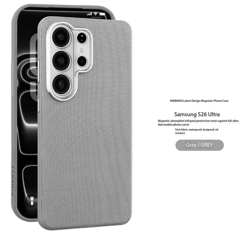 MagSafe Samsung Galaxy S25 Ultra Carbon Fiber Case Protective Texture for Samsung S25 Ultra Samsung S25 with Striped Pattern in Gray - Image 1