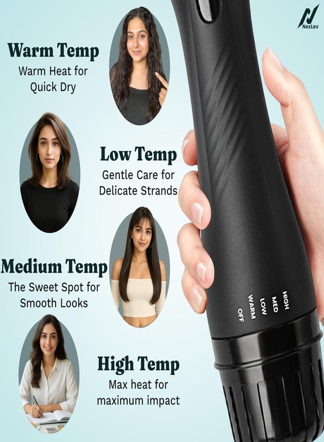 NexLev Ionic 3 in 1 Hot Air Brush|1.5 Inch Barrel |Volumizer Blow Dryer & Styler|Ceramic Tourmaline Coated for Heat Protection|1200W|Dual Bristle for Tangle Free Styling|Salon Like Styles at Home|V-03 - Image 3