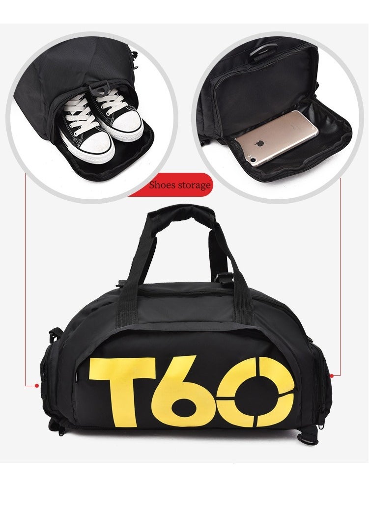 Generic Travel Duffel Bag Black/Yellow  - Image 3