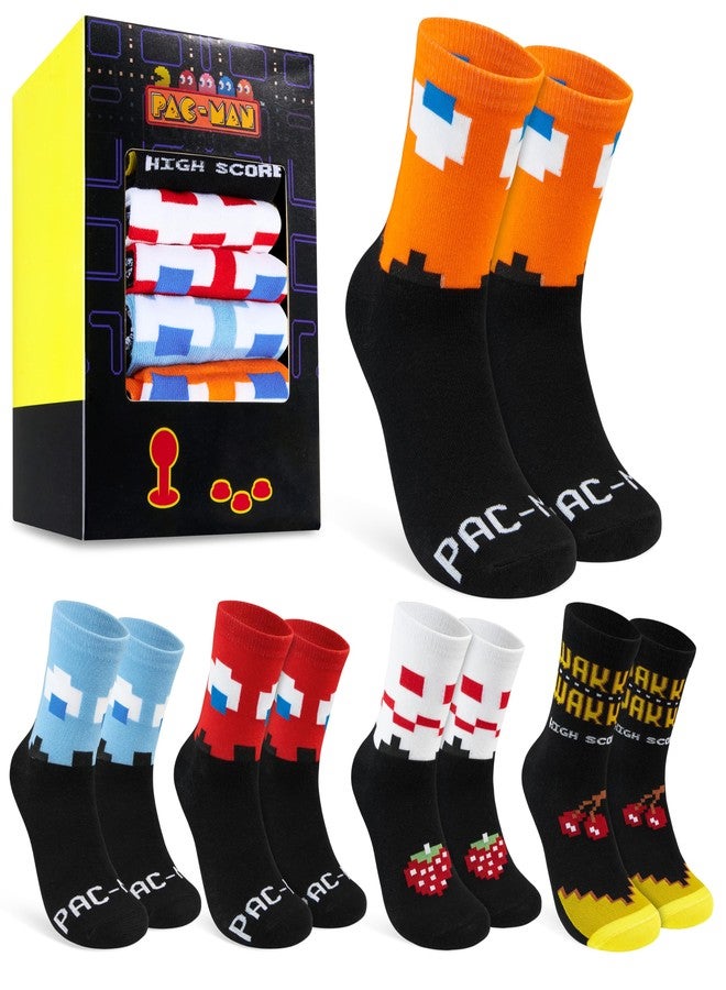 Pacman Pac-Man Novelty 5 Pack Socks for Men Women Teens Arcade Games Socks Xmas, Secret Santa Gifts for Gamers (Black/Multi , 10/13 US) - Image 1
