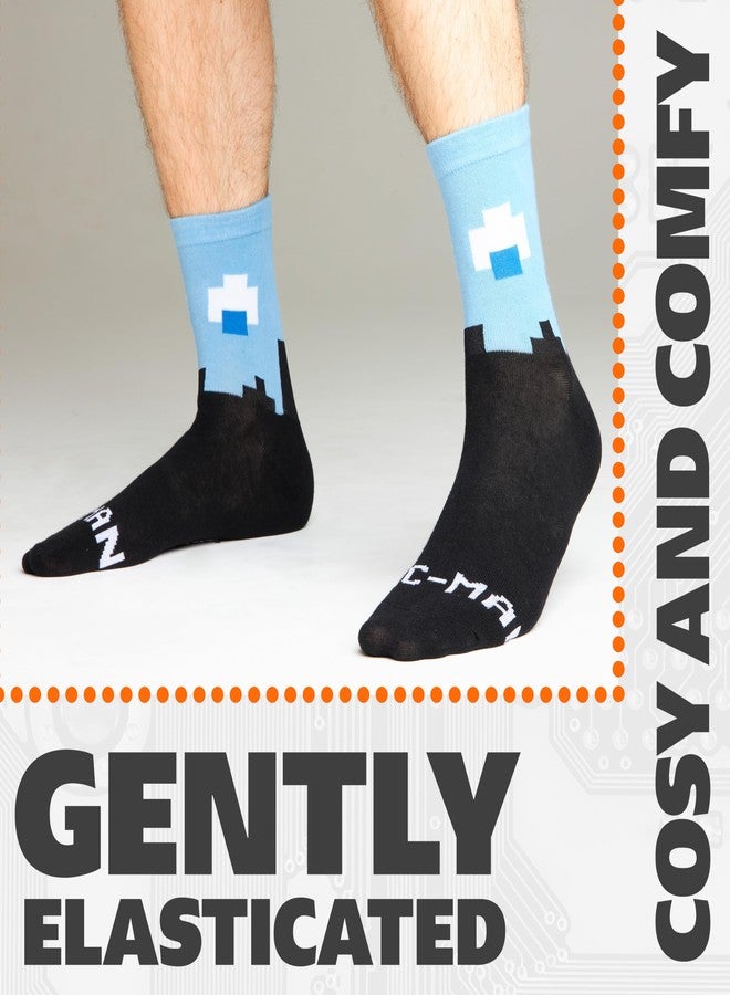 Pacman Pac-Man Novelty 5 Pack Socks for Men Women Teens Arcade Games Socks Xmas, Secret Santa Gifts for Gamers (Black/Multi , 10/13 US) - Image 2