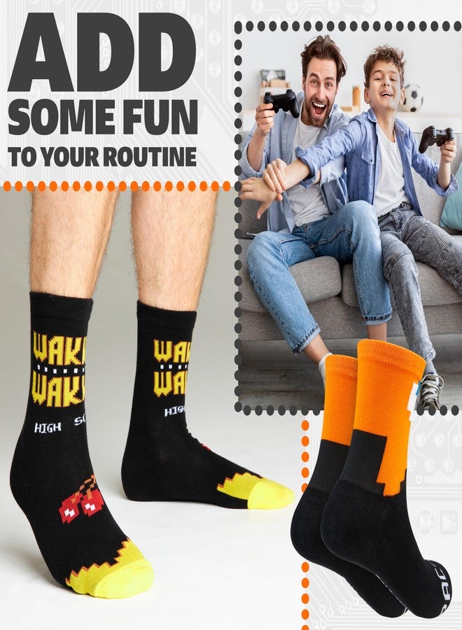 Pacman Pac-Man Novelty 5 Pack Socks for Men Women Teens Arcade Games Socks Xmas, Secret Santa Gifts for Gamers (Black/Multi , 10/13 US) - Image 3