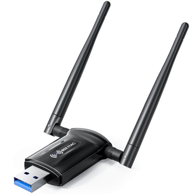 Nineplus USB WiFi Adapter for Desktop PC - 1300Mbps Wi-Fi 5G 2.4G USB 3.0 Wireless Adapter with WiFi Antenna for Win11/10/7 WiFi Dongle for Desktop PC Laptop Internet Network Wi-Fi Card - Image 1