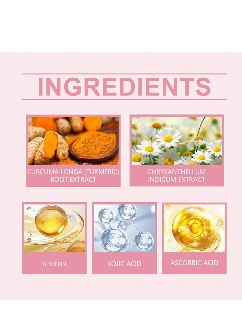 KOJIC ACID Turmeric Cleansing Pads, Kojic Acid and Turmeric Cleansing Pads for Face and Body Remove Excess Keratin,Reduce black spots and cleanse the skin 40PCS  - Image 2