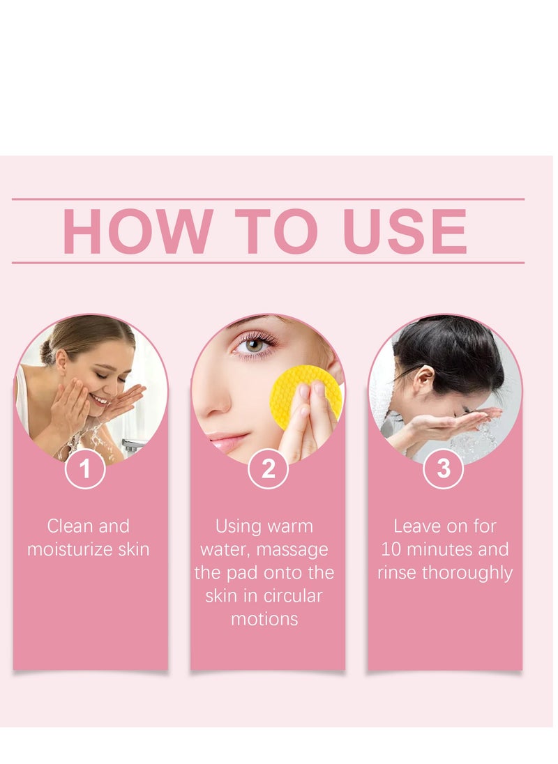KOJIC ACID Turmeric Cleansing Pads, Kojic Acid and Turmeric Cleansing Pads for Face and Body Remove Excess Keratin,Reduce black spots and cleanse the skin 40PCS  - Image 3