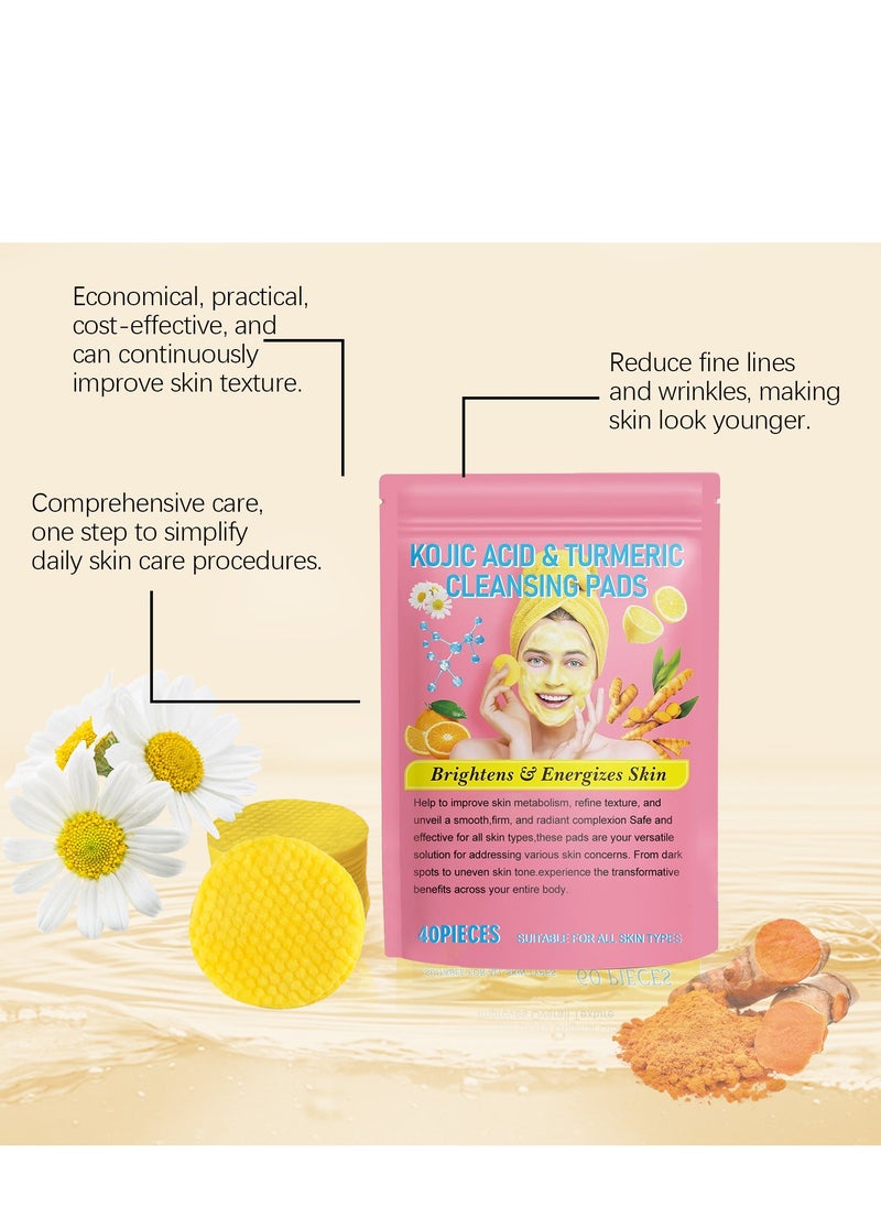 Turmeric Cleansing Pads, Kojic Acid and Turmeric Cleansing Pads for Face and Body Remove Excess Keratin,Reduce black spots and cleanse the skin 40PCS - pzsku/ZC18CB8734BD5D4D50D15Z/45/_/1722158198/fe476ba5-e165-46c7-8486-9d3ca394213d