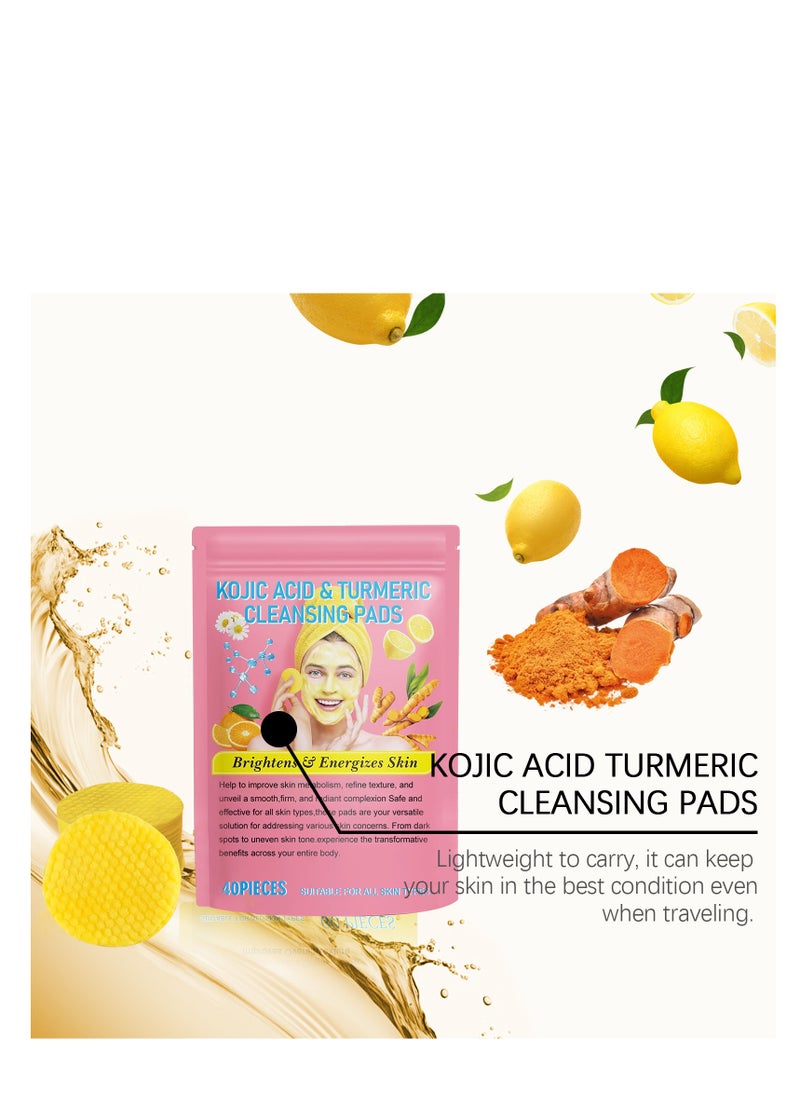 Turmeric Cleansing Pads, Kojic Acid and Turmeric Cleansing Pads for Face and Body Remove Excess Keratin,Reduce black spots and cleanse the skin 40PCS - pzsku/ZC18CB8734BD5D4D50D15Z/45/_/1722158199/f6a4fd6f-f485-4158-9aeb-301778ee22d4