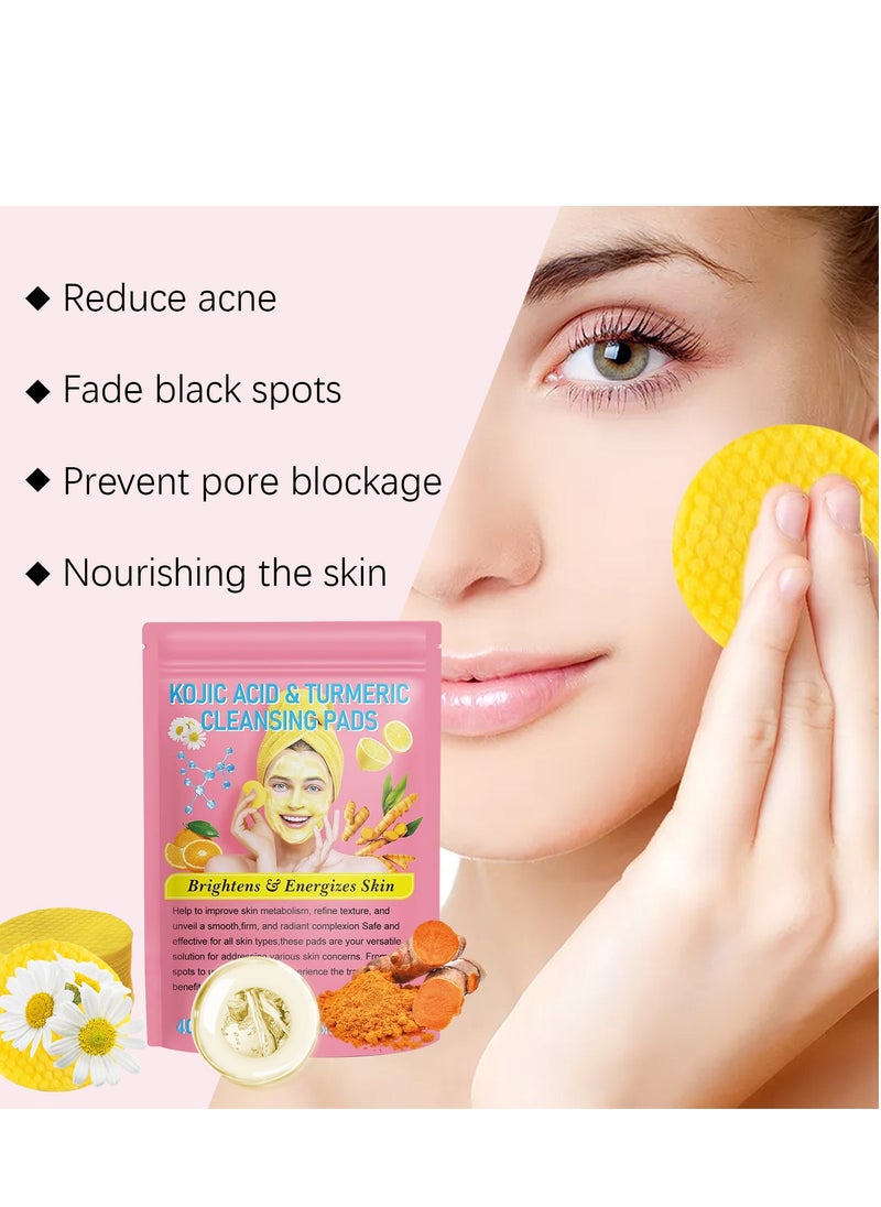 Turmeric Cleansing Pads, Kojic Acid and Turmeric Cleansing Pads for Face and Body Remove Excess Keratin,Reduce black spots and cleanse the skin 40PCS - pzsku/ZC18CB8734BD5D4D50D15Z/45/_/1722158218/cde733c5-aec7-4e37-85c0-1b34f603be84