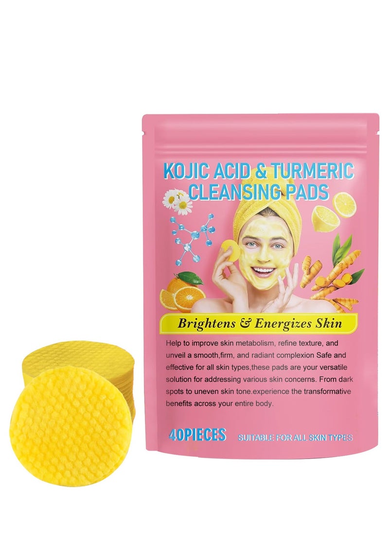 Turmeric Cleansing Pads, Kojic Acid and Turmeric Cleansing Pads for Face and Body Remove Excess Keratin,Reduce black spots and cleanse the skin 40PCS - pzsku/ZC18CB8734BD5D4D50D15Z/45/_/1722158219/8c6c0999-8c79-4b96-98ed-a88cf8d69a9a