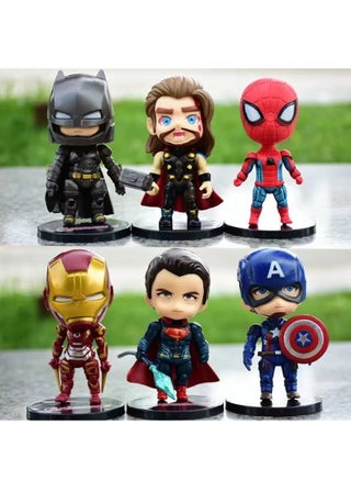 6-piece Marvel and DC action figure set, Avengers, Captain America, Iron Man, Thor,  Batman, Superman action figures, anime character collection set suitable for car and table - pzsku/ZC18CBF01E8C5E4F7A2E5Z/45/_/1708187653/ca0c1274-f09b-438e-a3fb-bf3b6aebc9b1