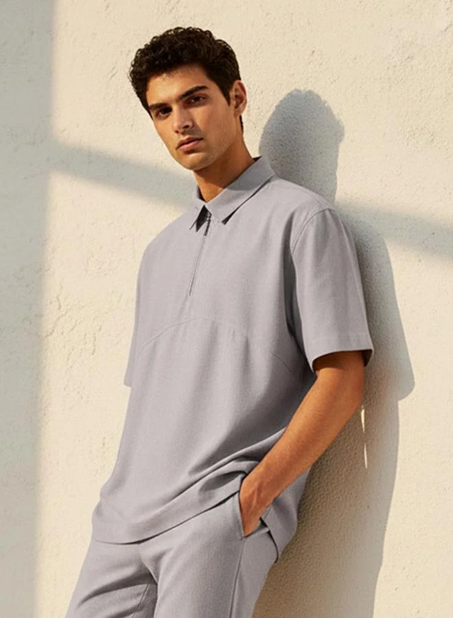 Love Pangolin Men Zip Through Polo T-shirt